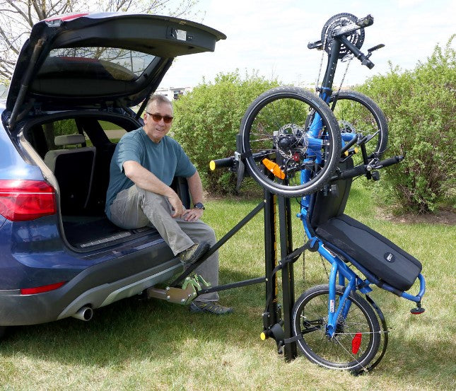 Draftmaster Auto Rack HR-1T Trike - 1 1/4" Hitch On Back of Vehicle with Trunk Open