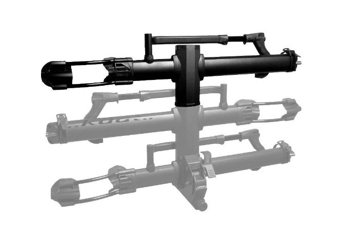 Kuat NV 2.0 Black Metallic 1 Bike Add On Hitch Rack Studio Image On Top of Hitch Rack