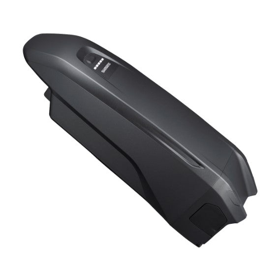 Black Shimano BT-E8014 battery on a white background.
