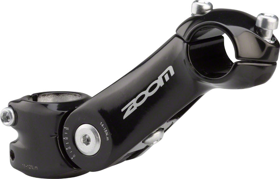 Zoom TDS-C297 Aluminum Adjustable angle 1 1/8" Black Stem