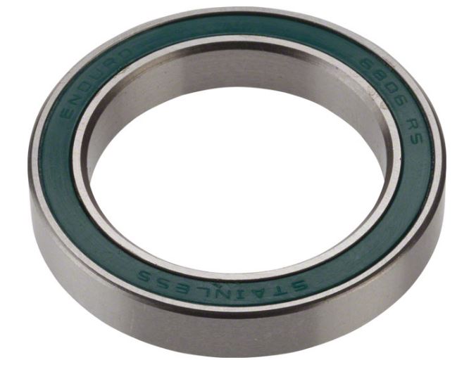 Enduro 6806 Sealed Cartridge Bearing studio top view, white backround