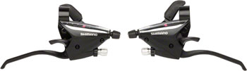 Shimano ST-EF500 7 Speed Triple Brake-Shifter Set on a white background