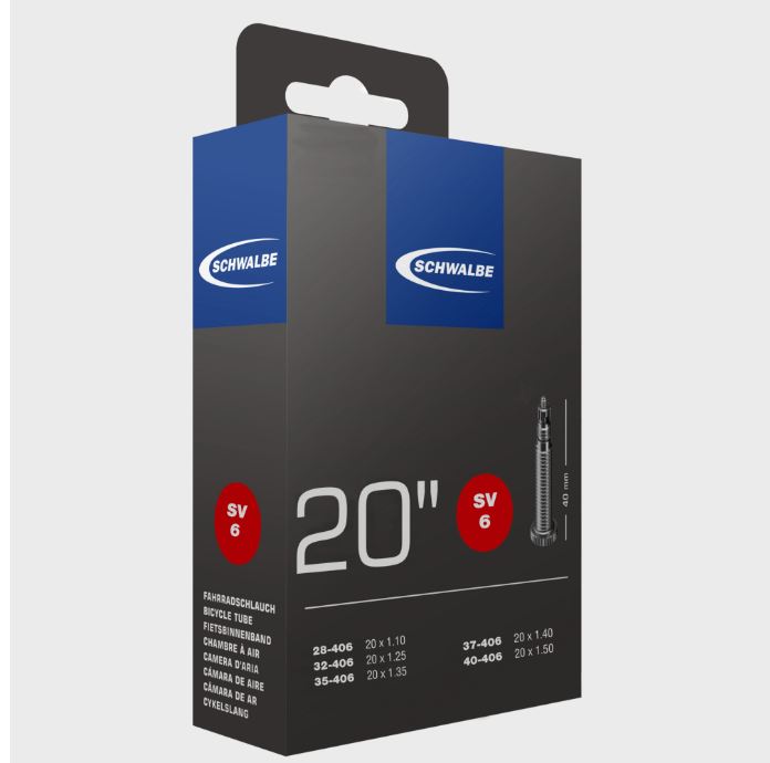 Schwalbe SV6 Presta Valve Tube 20 x 1.10-1.50 inch (406mm)