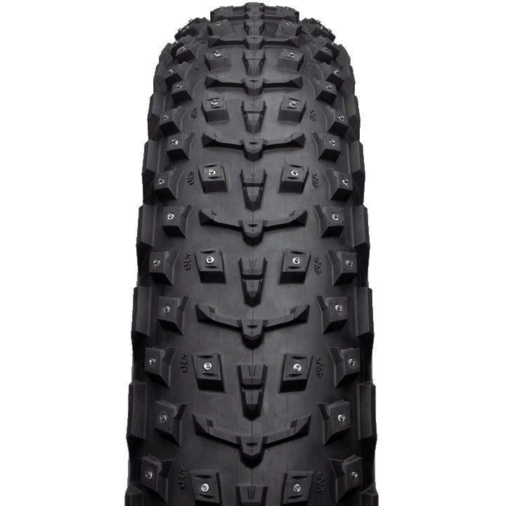 45NRTH Dillinger 5 Studded Folding 60tpi Tan Fat Tire 26 x 4.6 (117-559mm), studio front view