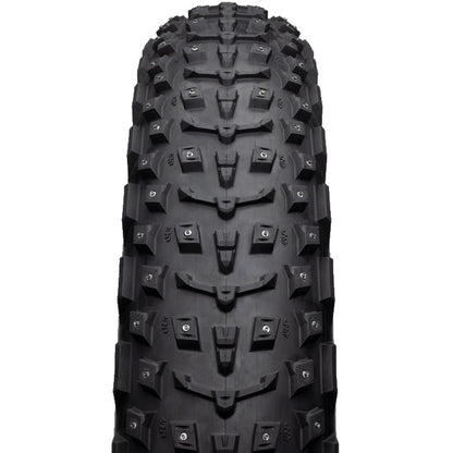 45NRTH Dillinger 5 Studded Folding 60tpi Tan Fat Tire 26 x 4.6 (117-559mm), studio front view