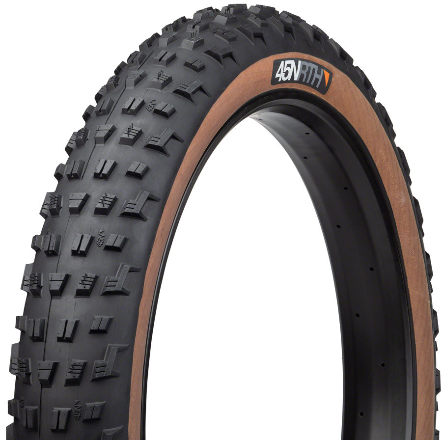 45NRTH Vanhelga 60tpi Folding Black/TanTire 27.5 x 4" (102-584mm), Studio quarter view