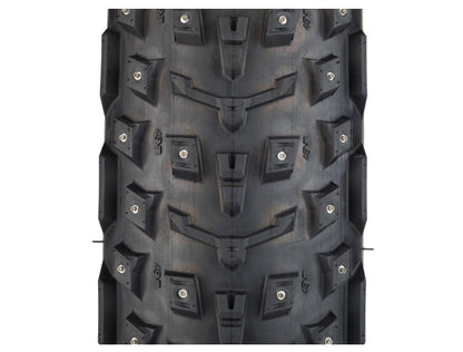 45NRTH Dillinger 5 Studded Folding 120 tpi Fat Tire 26 x 4.6", studio detail view showing studs