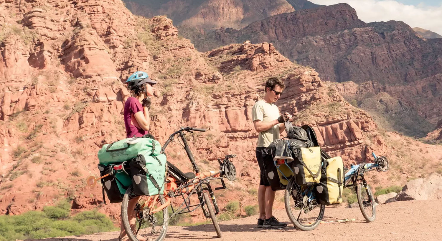 Azub Rear Bike Rack, shown with load on bike