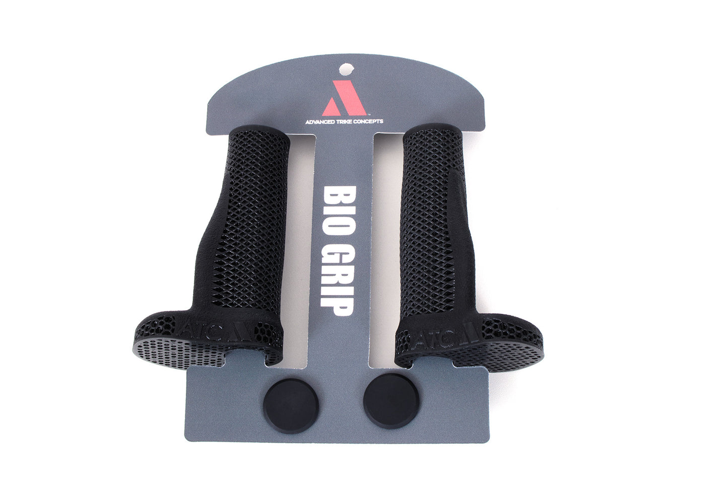 ATC Bio Vertical Grips for recumbent trike studio image top view in backaging