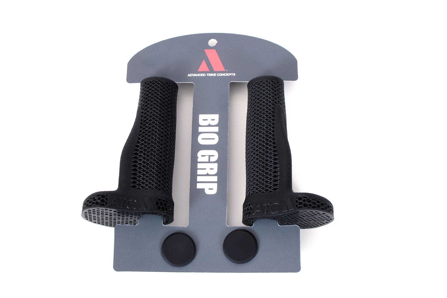 ATC Bio Vertical Grips for recumbent trike studio image top view in backaging