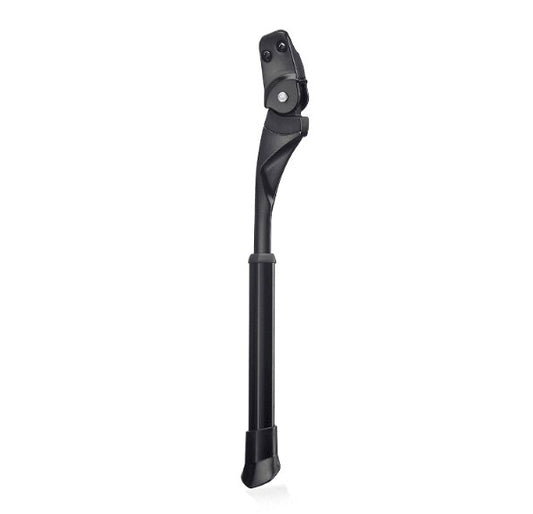 Studio image of black rear mounted adjustable kickstand not installed on anything. 