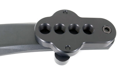 CJ Ackley Machine Company Wide Black Crank Arm Shorteners Pair mounted on a crank arm.