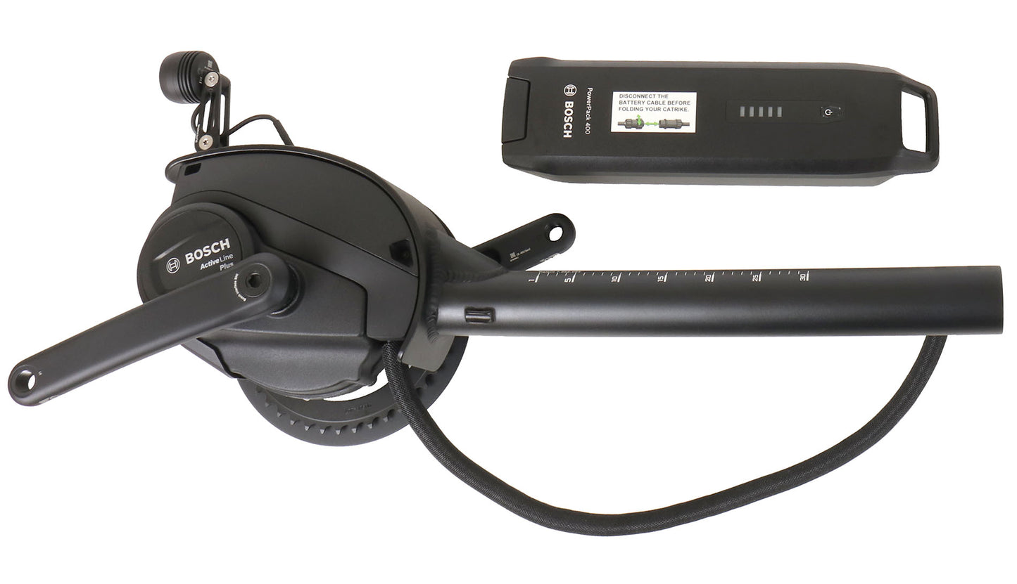 Catrike Bosch Active Line Smart eKit, studio side view with battery