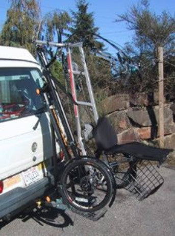 Draftmaster Auto Rack HR-1D Trike 2" Hitch Image on White Van