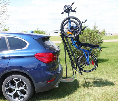 Draftmaster Auto Rack HR-1T Trike - 2" Hitch On a Blue Vehicle With Trike