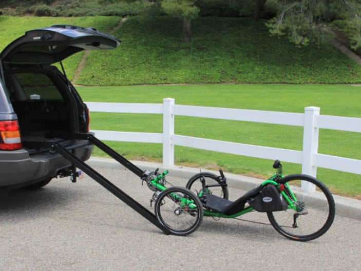 Easy Load Ramp System XL 5-8 Ft Two Ramps Outside image with trike off ramp