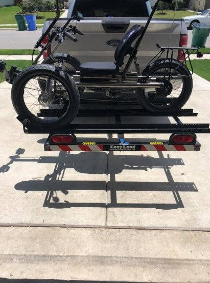 Easy Load Tray X-Large 2" Hitch Rack, rear view with trike loaded