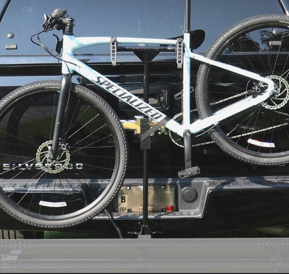 Easy Load Upright Bicycle Rack Attachment Add-On Image on Truck with Bike
