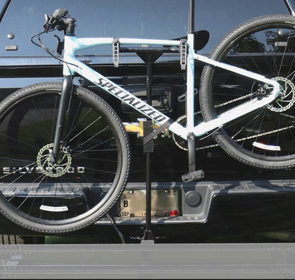 Easy Load Upright Bicycle Rack Attachment Add-On Image on Truck with Bike
