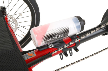 Fidlock TWIST 600 Bottle and Bike Base, studio rear quarter view, shown mounted on trike