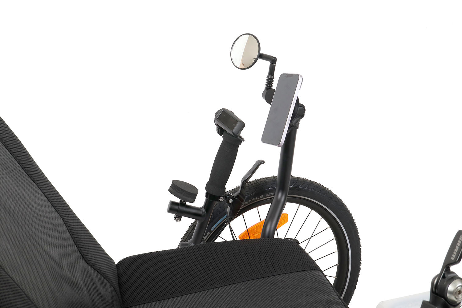 Fidlock VACUUM Universal Phone Patch, studio view shown mounted on trike