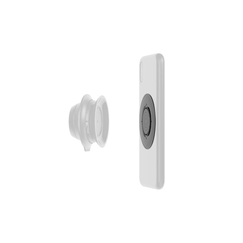 Fidlock VACUUM Universal Phone Patch separated from phone and mounting hardware studio image
