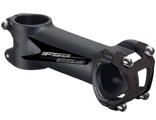 Full Speed Ahead Gossamer 100mm 31.8mm 1 1/8" Black Alloy Stem, studio front quarter view