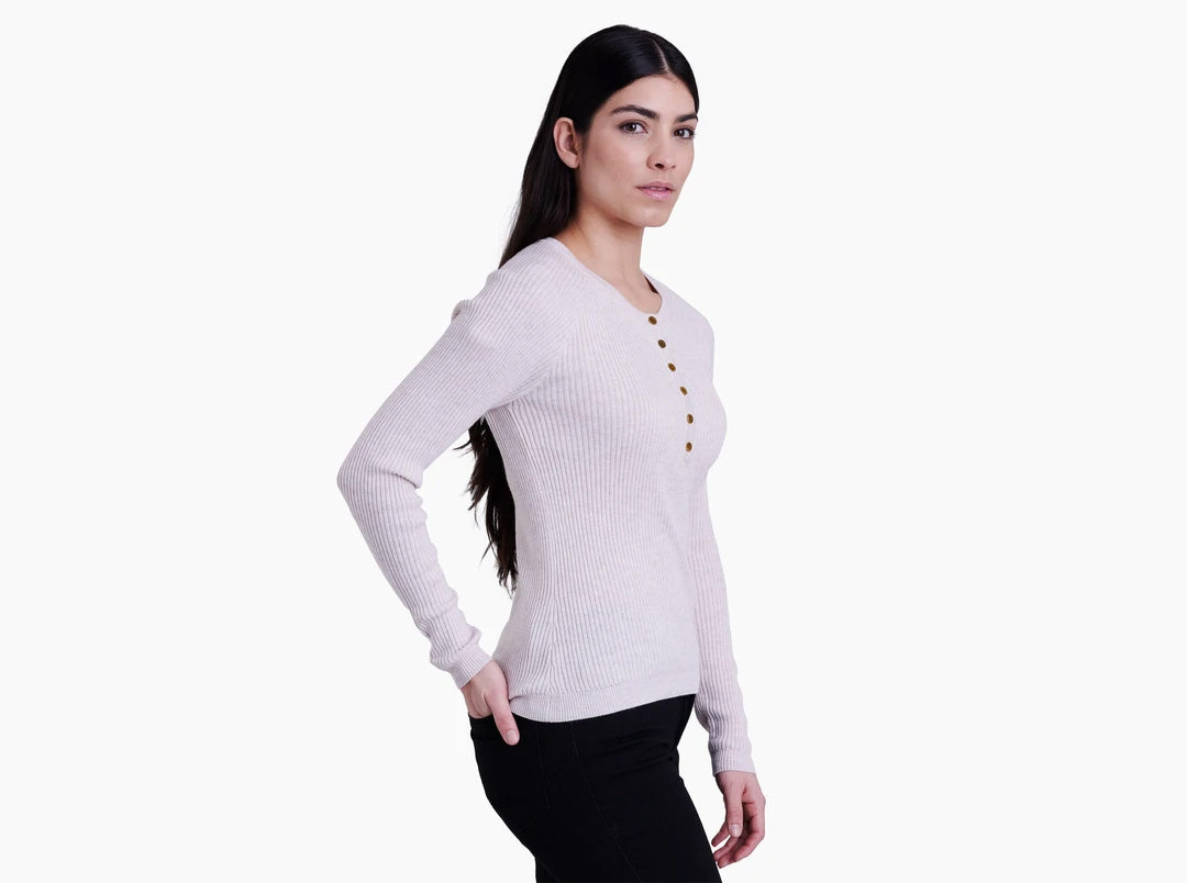 Kuhl Womens Gemma Sweater Ivory studio image side