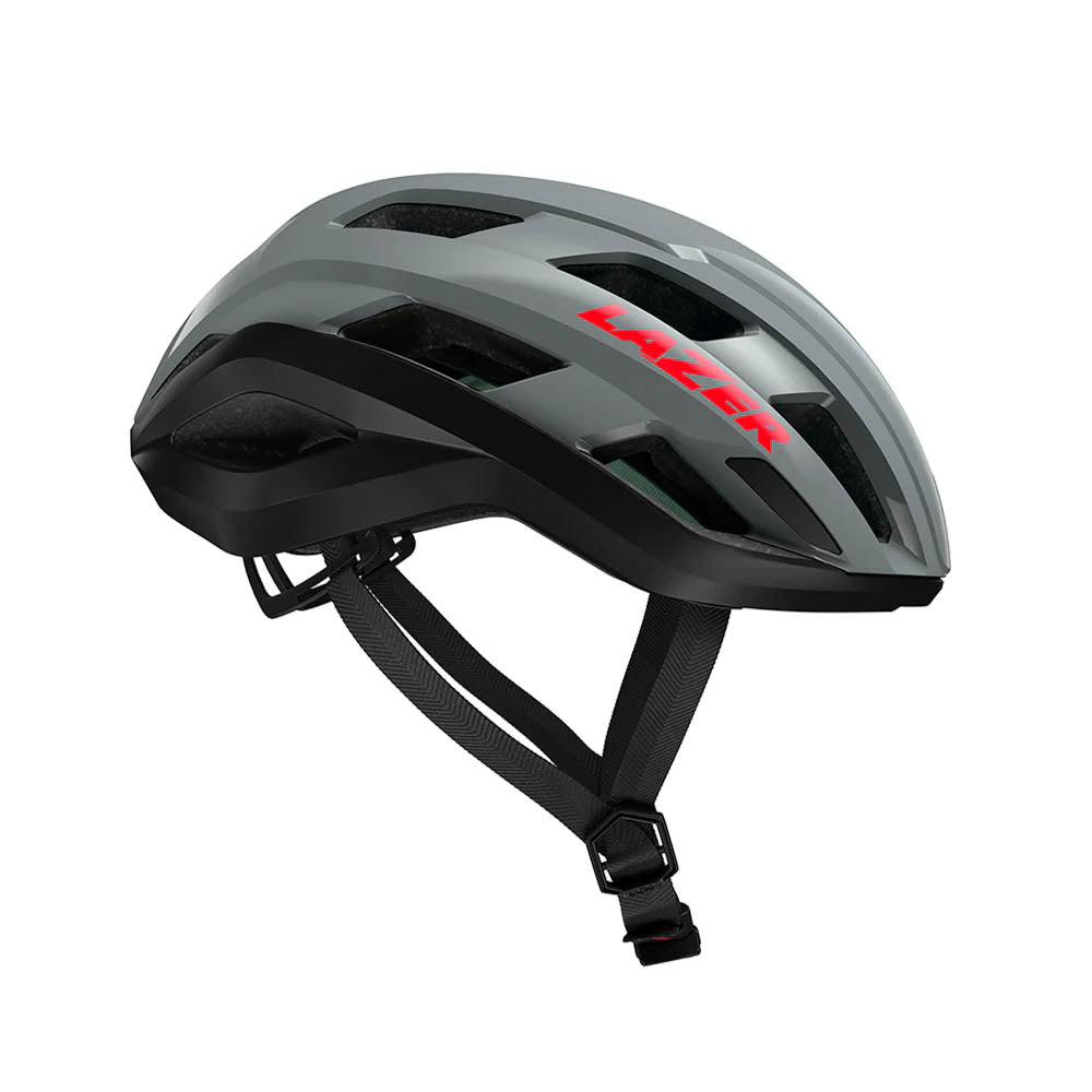 Lazer Strada Kineticore Helmet Grey right side view studio image