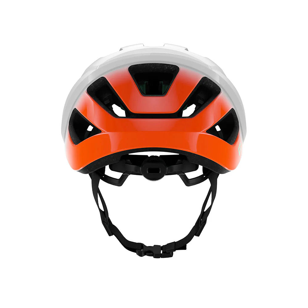 Lazer Tonic Kineticore Helmet White Orange, studio rear view