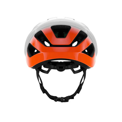 Lazer Tonic Kineticore Helmet White Orange, studio rear view