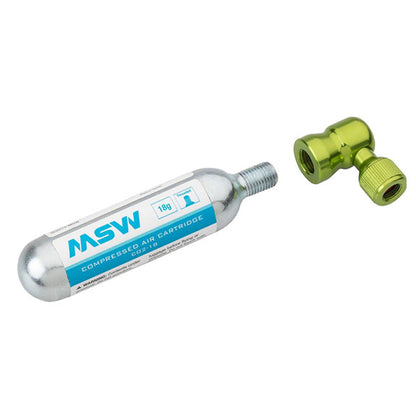 MSW Windstream Twist 20 Kit with 20g CO2 Cartridge outside of box.
