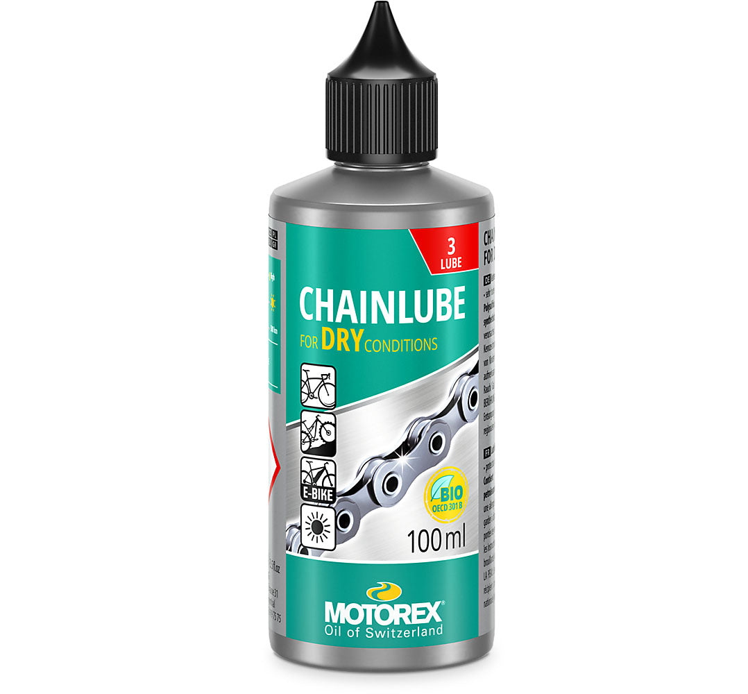 Motorex Dry Conditions Chain Lube 100ml, studio front view