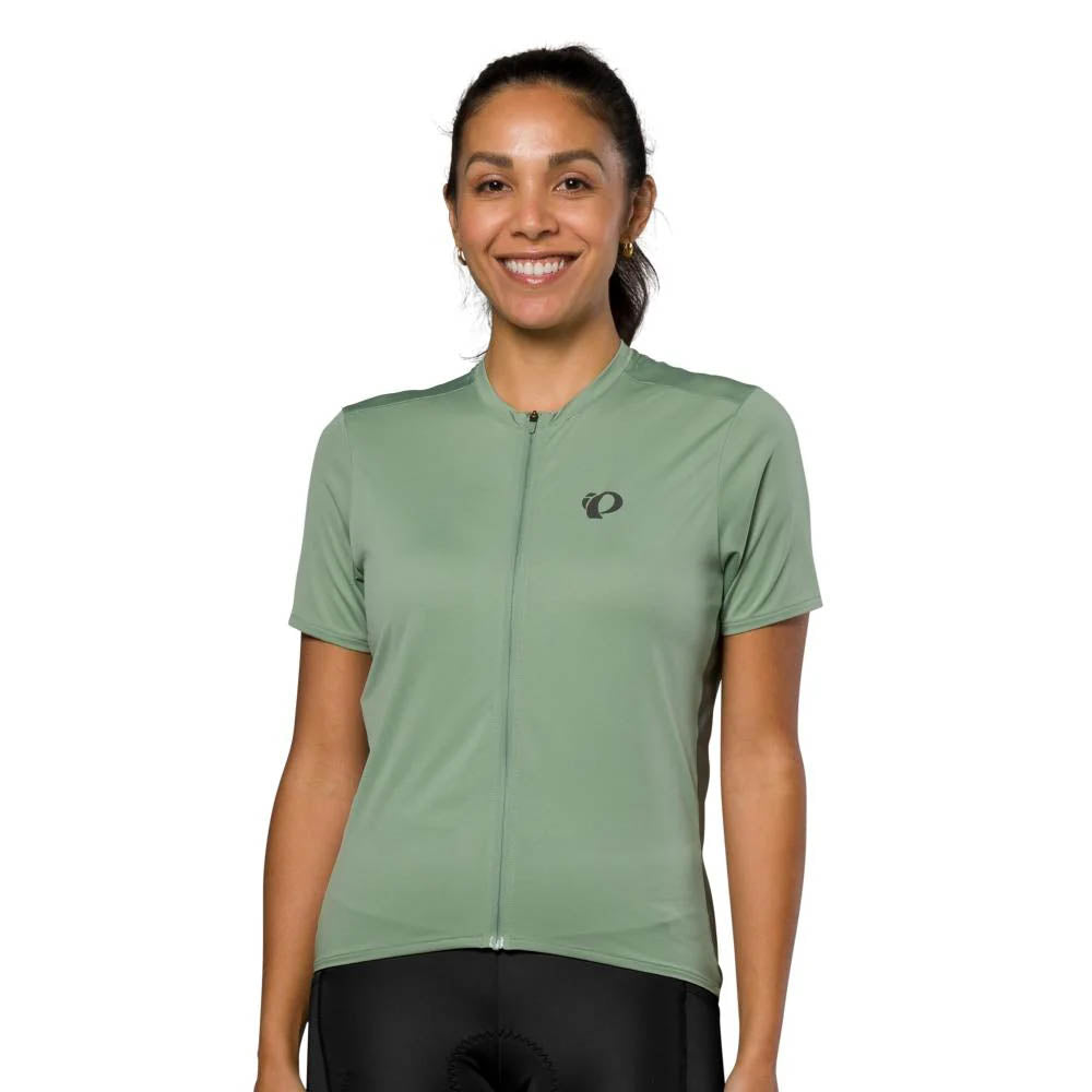 Pearl Izumi Sugar Jersey Green Bay being worn by model studio image front