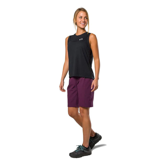 Pearl Izumi Womens Cayon Shorts Dark Violet, studio model side view