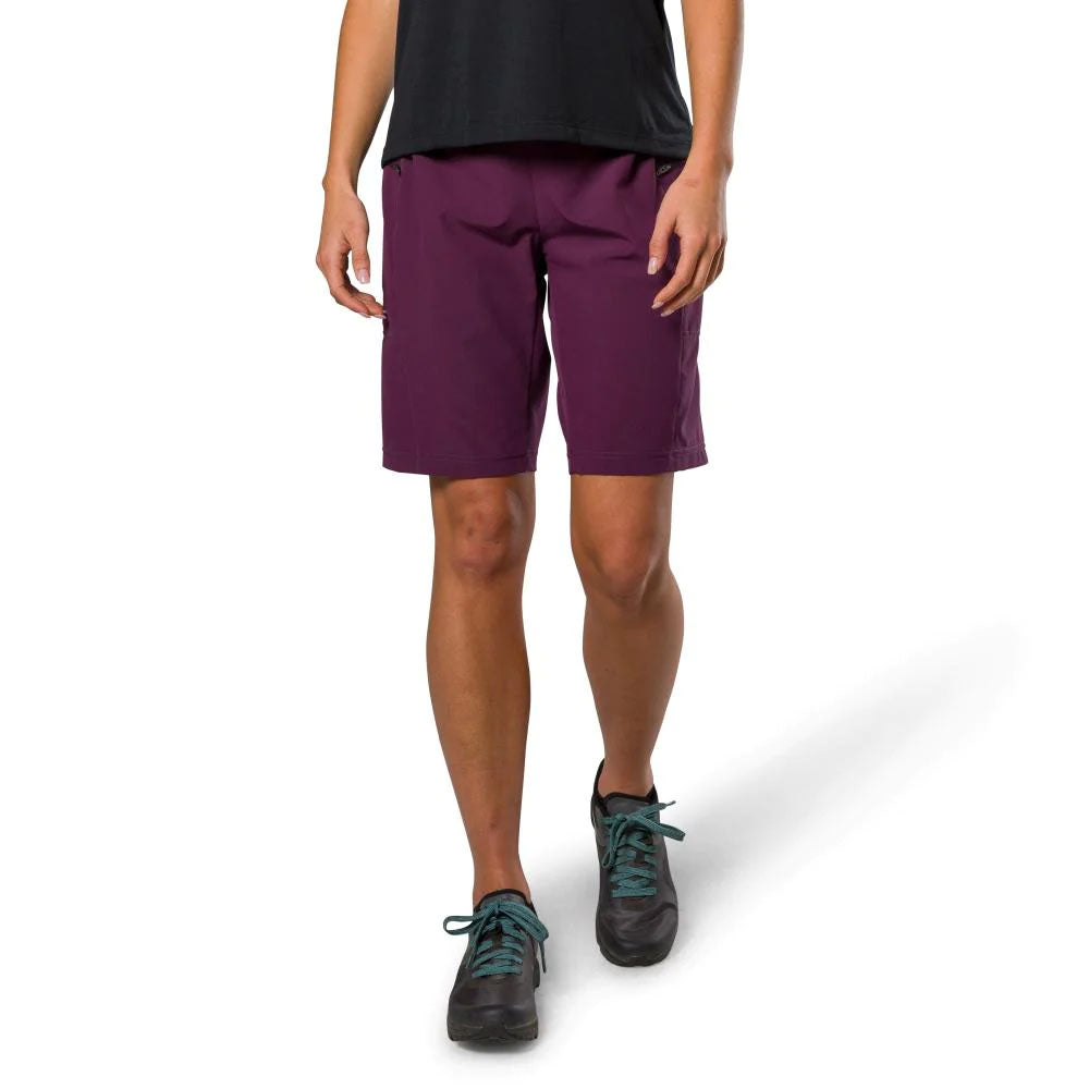Pearl Izumi Womens Cayon Shorts Dark Violet, studio model front color view