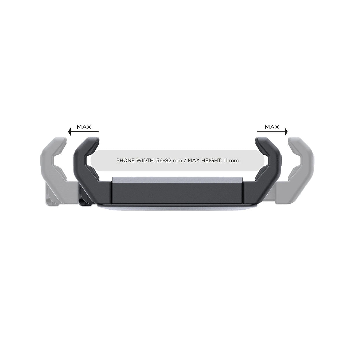SP Connect Bike Bundle with Universal Bike Mount and Universal Phone Clamp, clamp size view