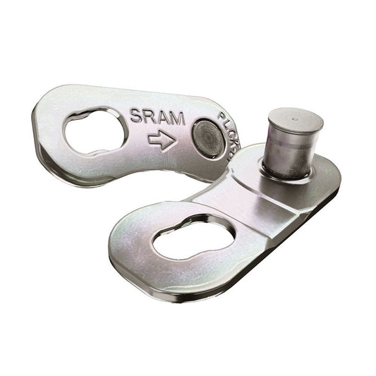 SRAM 12-Speed Road PowerLock Connector Link Silver shown on a white background