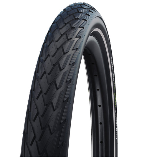 Schwalbe Green Marathon Tire 26 x 1.50, studio front quarter view