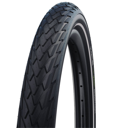Schwalbe Green Marathon Tire 26 x 1.50, studio front quarter view
