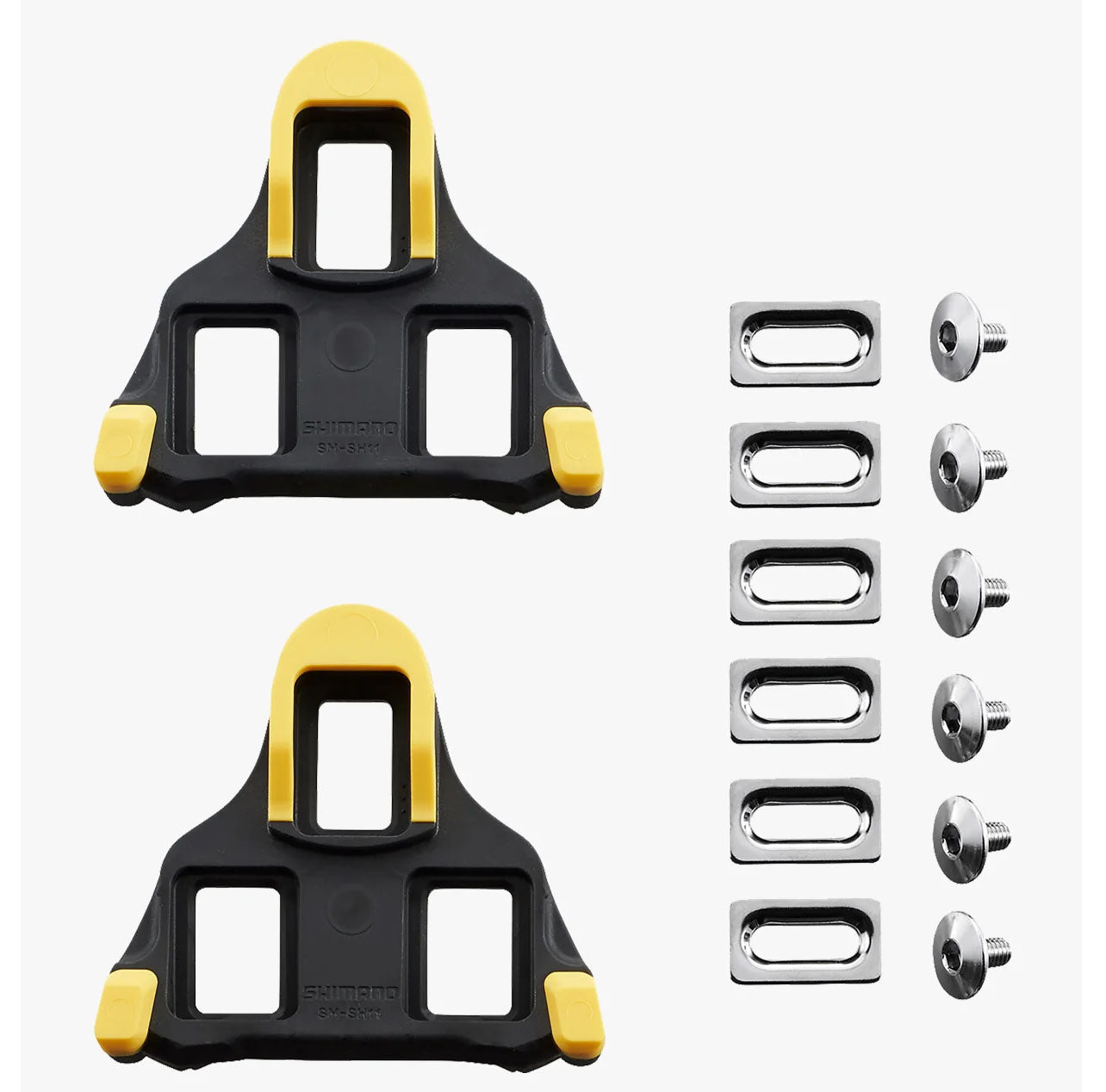 Shimano SM-SH11 SPD-SL 6 Degree Float Yellow Cleat Set, studio parts view