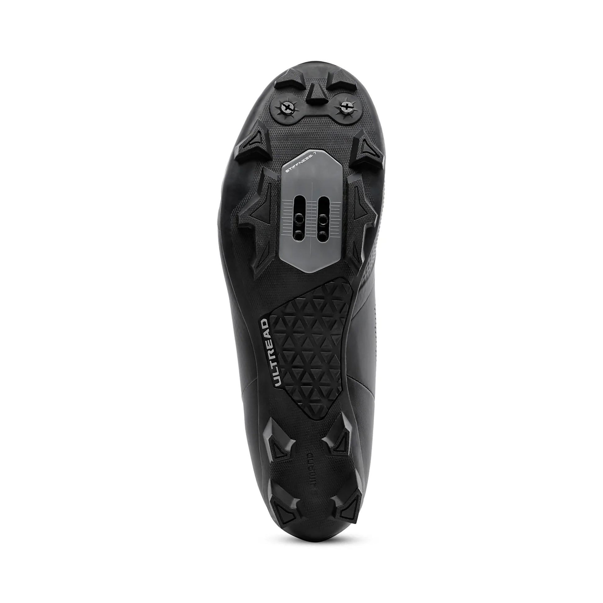 Shimano XC502 Bicycle Shoes Black, studio bottom view