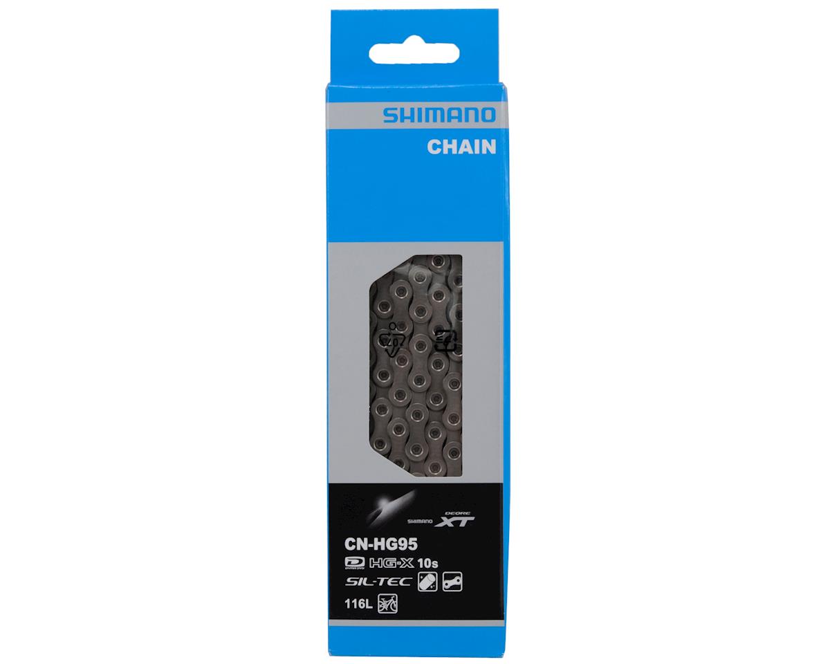 Shimano XT HG95 Chain 10 Speed 116 Links Silver Studio Image