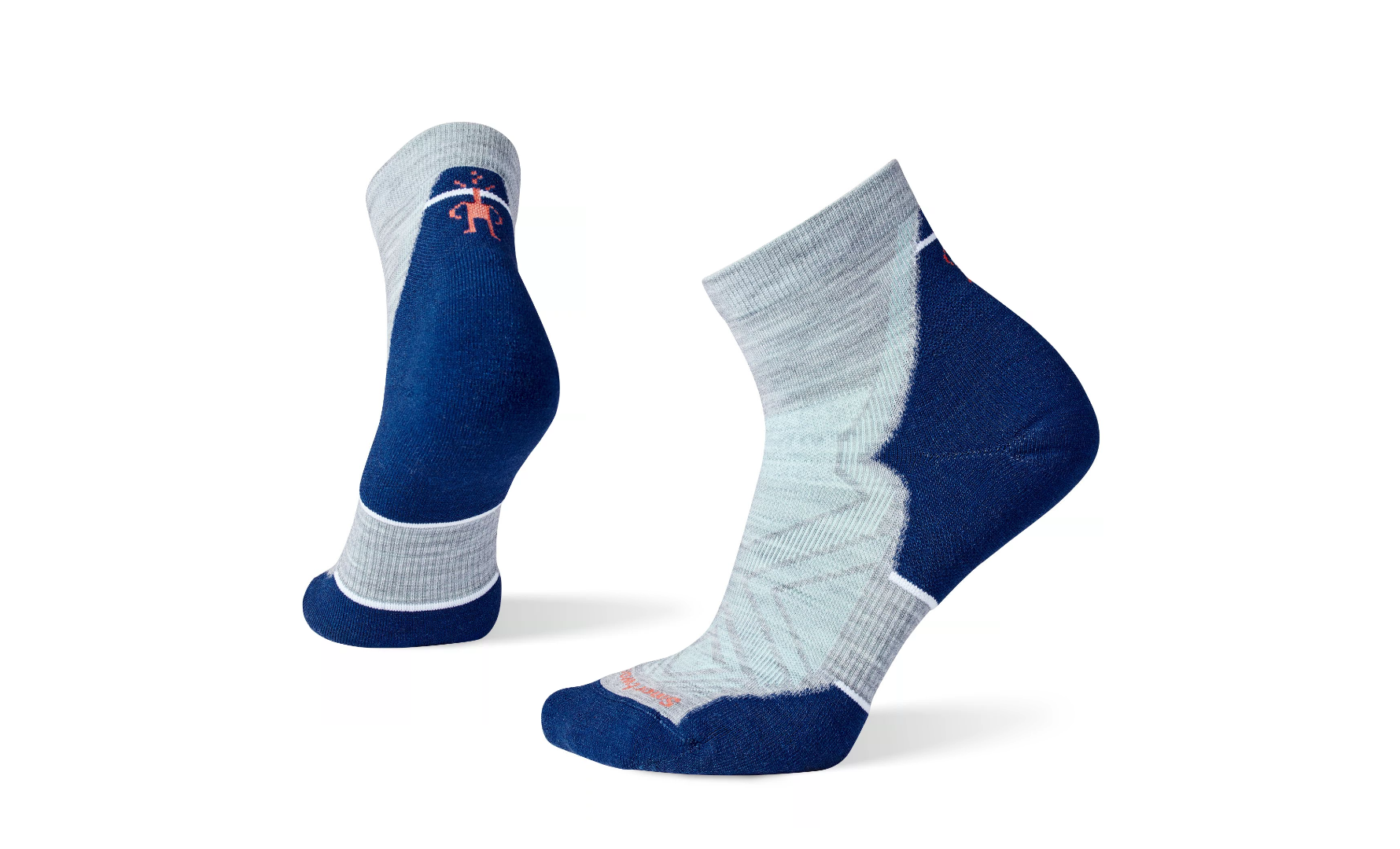 Smartwool Womens Run Targeted Cushion Ankle Merino Wool Socks Light Gray