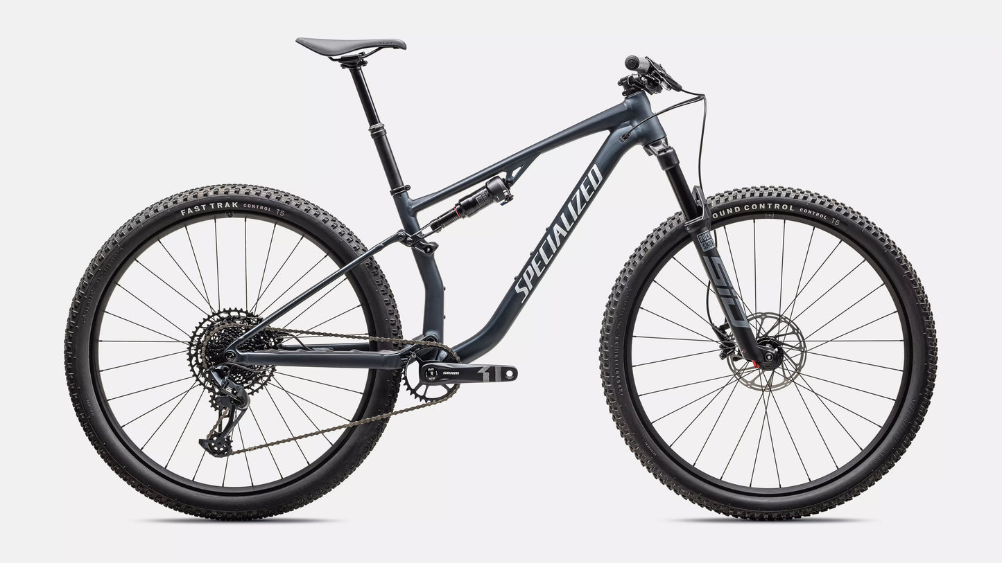 Specialized Chisel Comp Satin Metallic Deep Lake/ Gloss White, studio side view