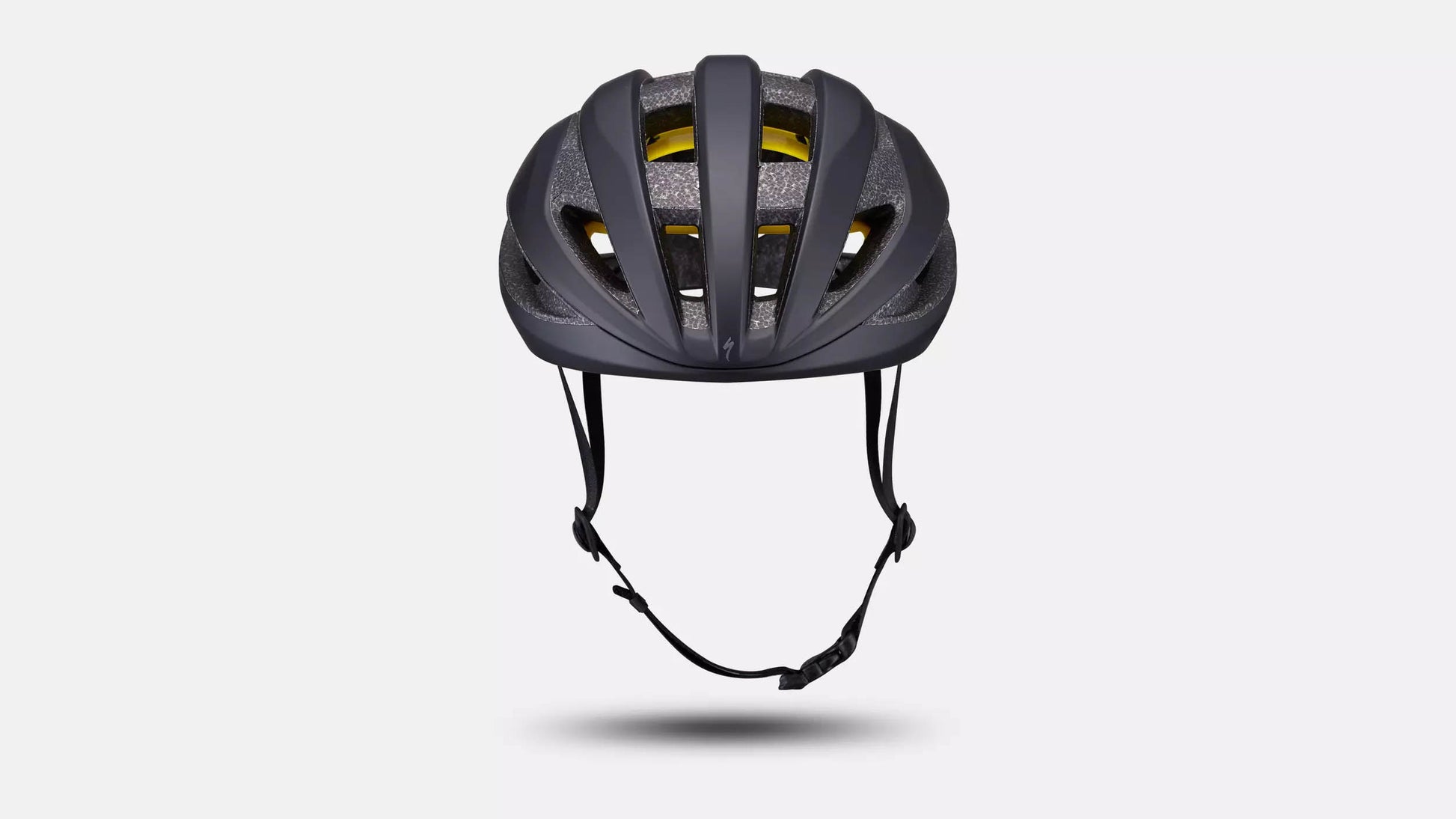 Front view of the Specialized Loma Helmet in black against a white background.