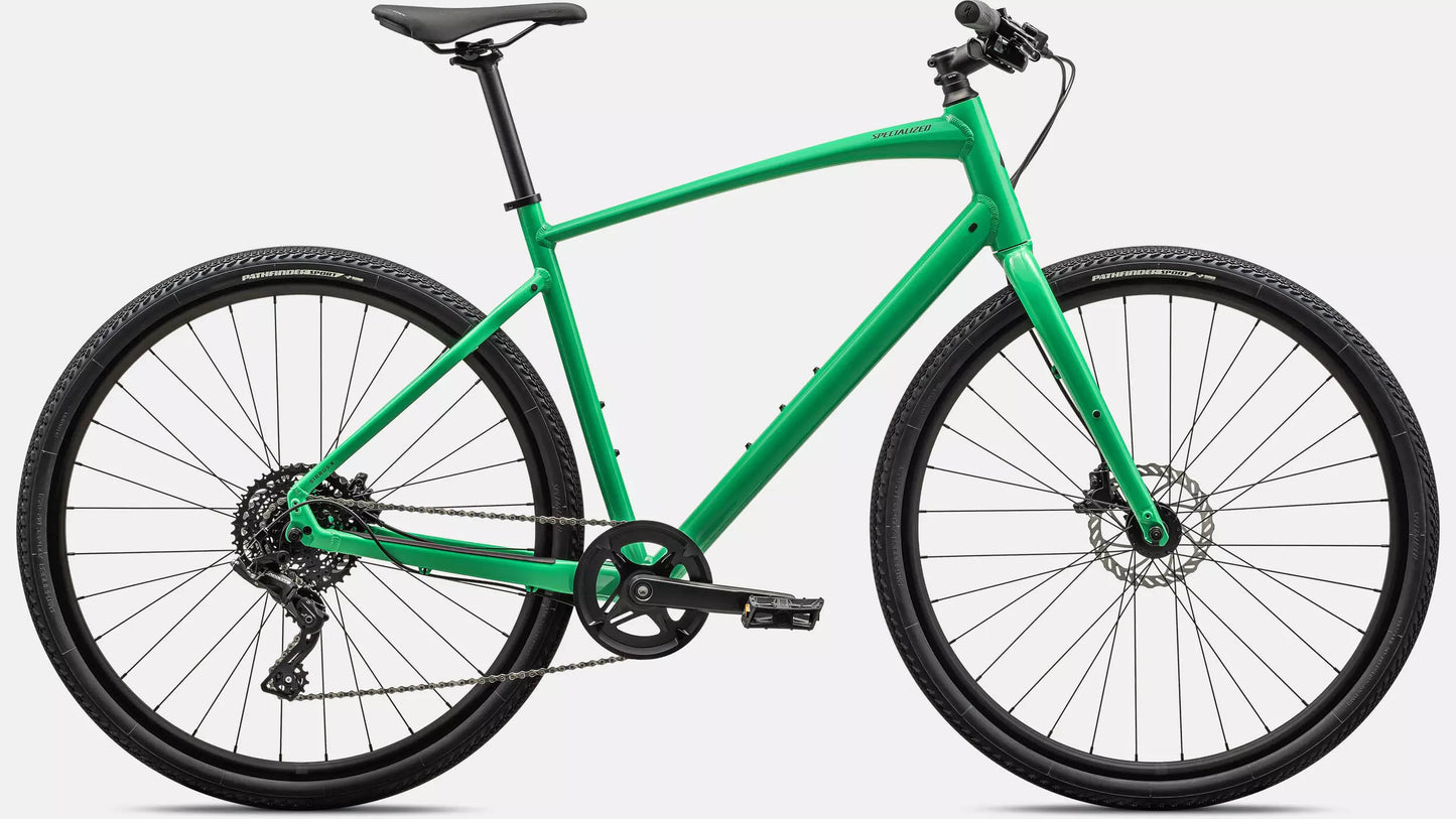 Specialized Sirrus X 2.0 Gloss Electric Green/Satin Reflective Smoke studio image side view