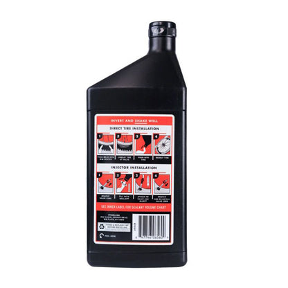 Studio image of the back of a 1000 ml bottle of Stan's No Tubes Original Tubeless Tire Sealant.