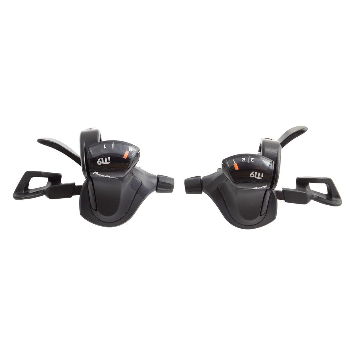 SunRace DL-M933 3 x 9 Speed Trigger Shifter Set, studio front view