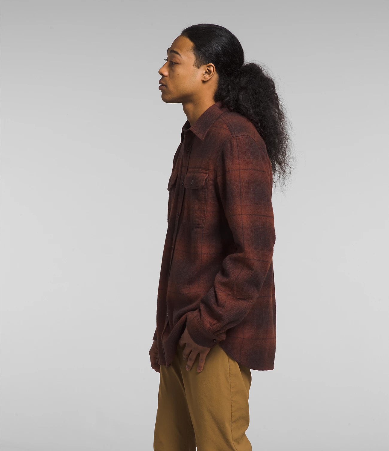 The North Face Men's Arroyo Flannel Shirt Coal Brown mens long sleeve maroon brown flannel